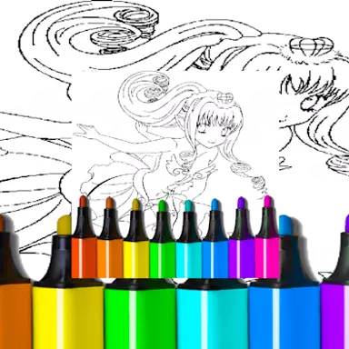 Anime Blue Mermaid Coloring game
