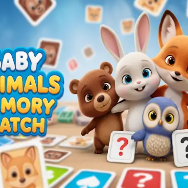 Baby Animals Memory Match game