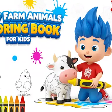 Baby Farm Animals Coloring Book for Kids oyunu
