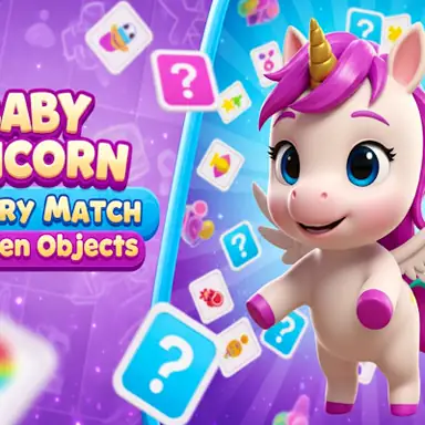 Baby Unicorn Memory Match & Hidden Objects game