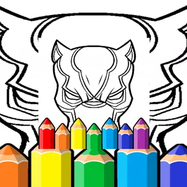 Black Panther Mask Coloring Pages game