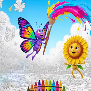 Butterflies and Flowers Coloring Book for Kids oyunu