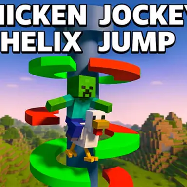 Chicken Jockey Helix Jump game