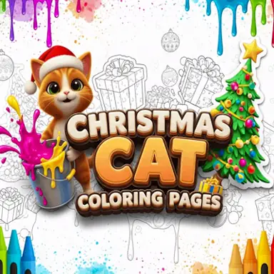 Christmas Cat Coloring Pages oyunu