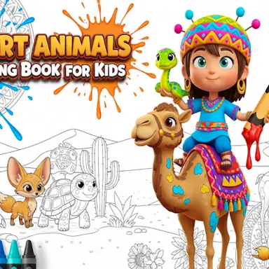 Desert Animals Coloring Book for Kids oyunu