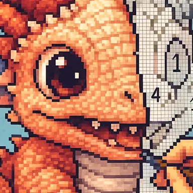 Draw picture by numbers. Pixel Art. oyunu