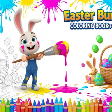 Easter Bunny Coloring Book for Kids oyunu