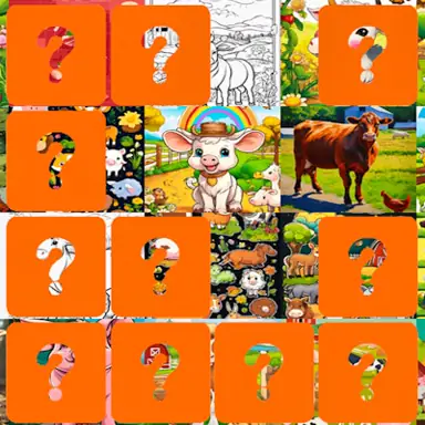 Farm Animals Memory Cards game