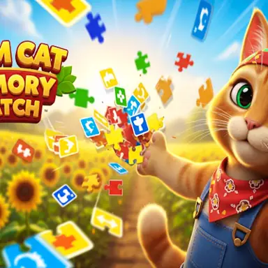 Farm Cat Memory Match game