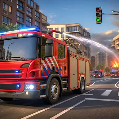 Fire Truck Rescue simulator oyunu