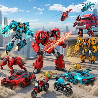 Flying Robot Transform Car Games oyunu