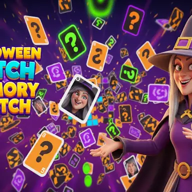 Halloween Witch Memory Match game