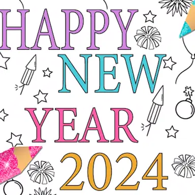 Happy New Year 2024 Coloring Game oyunu