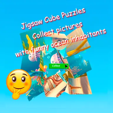 Jigsaw Cube Puzzles Collect Pictures of Funny Ocean Inhabitants game