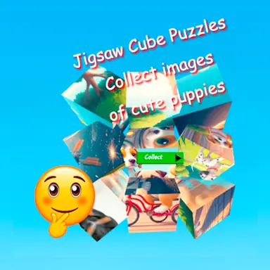 Jigsaw Cube Puzzles Collect Pictures with Cute Puppies game