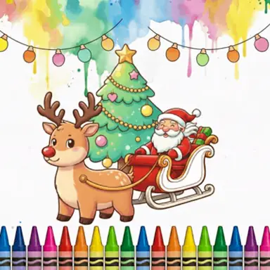 Kawaii Christmas Coloring Pages oyunu