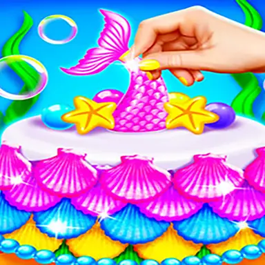 Mermaid Glitter Cake Maker oyunu