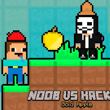 Noob vs Hacker Gold Apple game