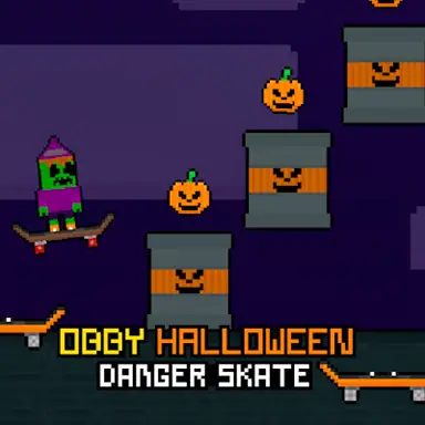 Obby Halloween Danger Skate oyunu