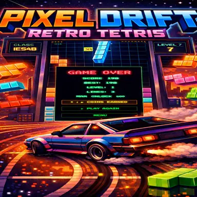 PIXEL DRIFT RETRO TETRIS oyunu