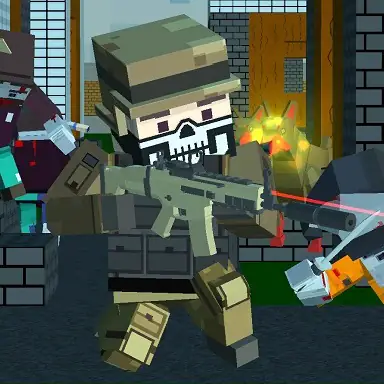 Pixel shooter zombie Multiplayer oyunu