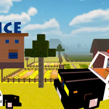 Police Craft Block Car Race game