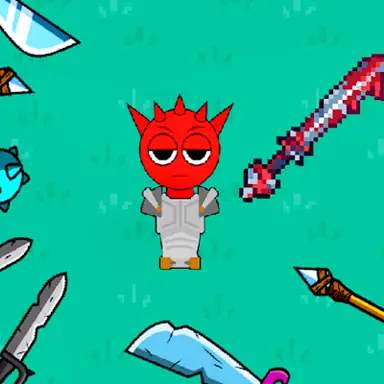 Red Sprunki with a Sword game