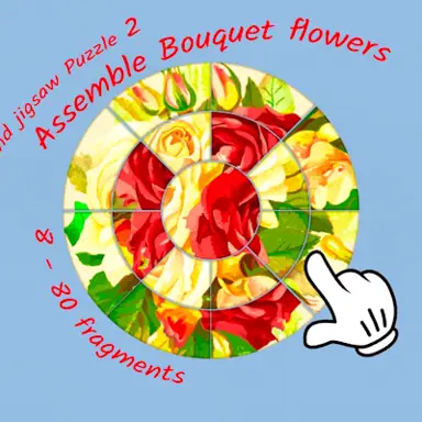 Round jigsaw Puzzle 2 - Assemble Bouquet flowers oyunu