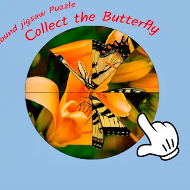 Round jigsaw Puzzle - Collect the Butterfly game