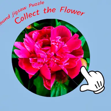 Round jigsaw Puzzle - Collect the Flower game