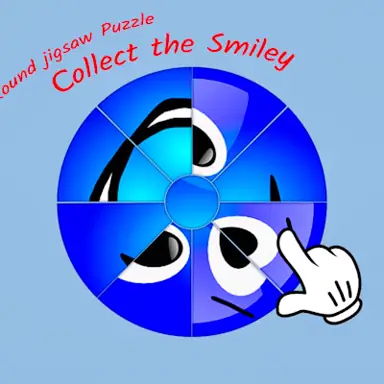 Round jigsaw Puzzle - Collect the Smiley game