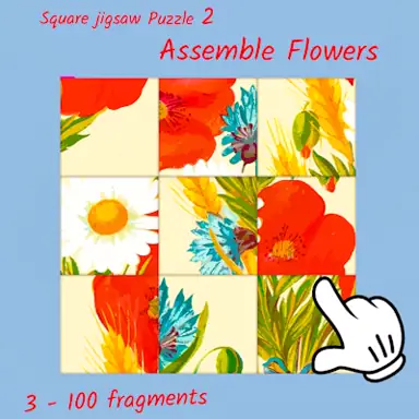 Square jigsaw Puzzle 2 - Assemble Flowers oyunu