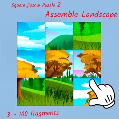 Square jigsaw Puzzle 2 - Assemble Landscape oyunu