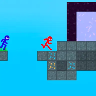 Stickman Blockworld Parkour 2 game