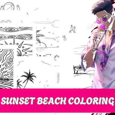 Sunset Beach Coloring game