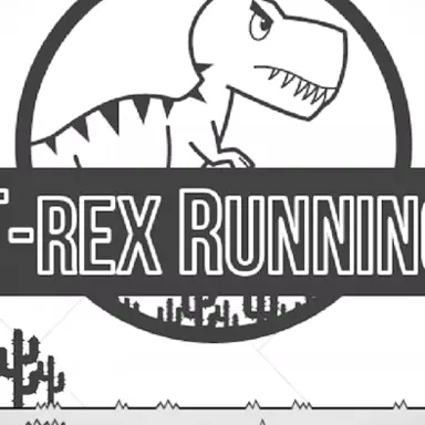 T-Rex Running Black and White game