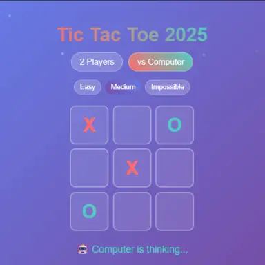 Tic Tac Toe 2025 oyunu