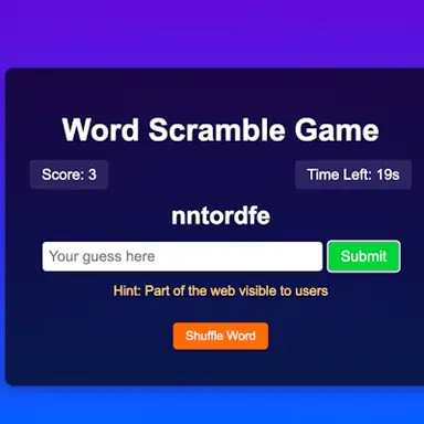 Word Scramble Game Challenge game